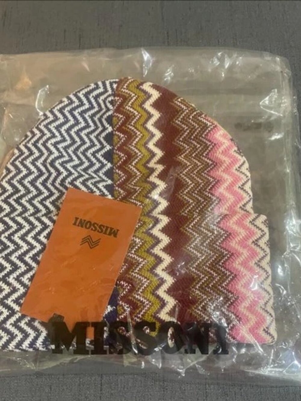 NWT Missoni Men's Split Zigzag Knit Beanie Hat - Multicolor One Size - Picture 7 of 7
